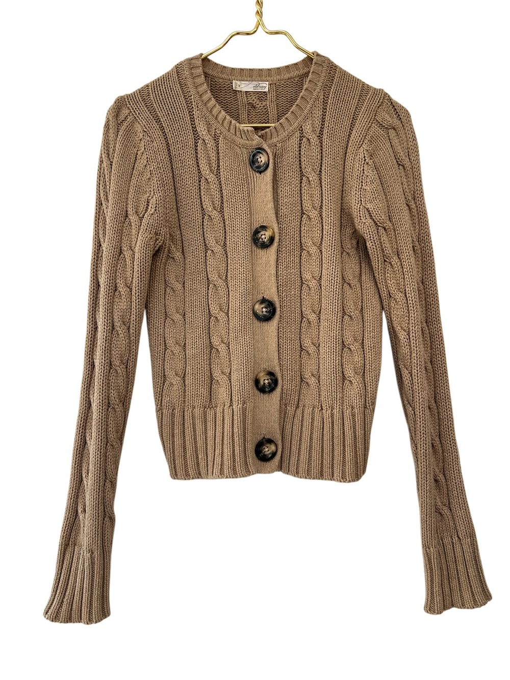 Old Navy Cable Knit Button Front Cardigan Sweater Tan M